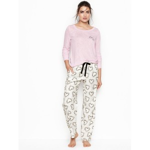 Піжама Victoria's Secret PJ SET PINK Print STARS &amp; HEARTS