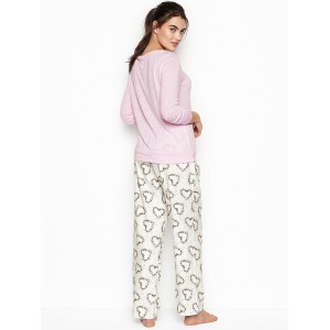 Піжама Victoria's Secret PJ SET PINK Print STARS &amp; HEARTS