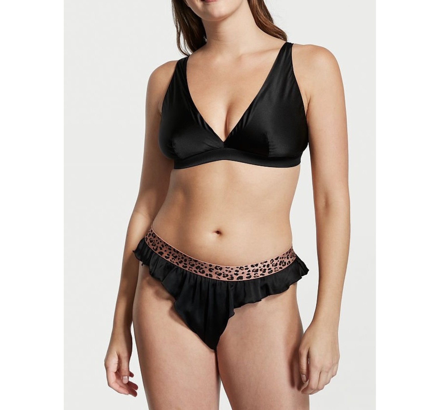Трусики Victoria’s Secret Very Sexy High-Leg Thong Panty Black 100% Silk