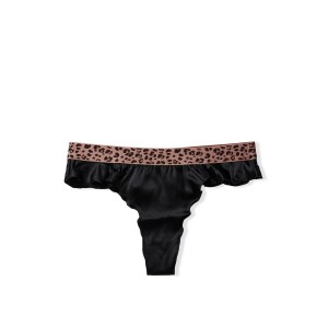 Трусики Victoria’s Secret Very Sexy High-Leg Thong Panty Black 100% Silk
