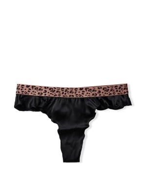 Трусики Victoria’s Secret Very Sexy High-Leg Thong Panty Black 100% Silk
