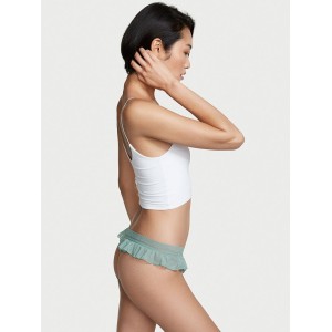 Трусики Victoria's Secret Lace Flutter Thong Panty Sage Dust