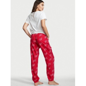 Піжама Victorias Secret Cotton Flannel Long Lounge PJ Set Love