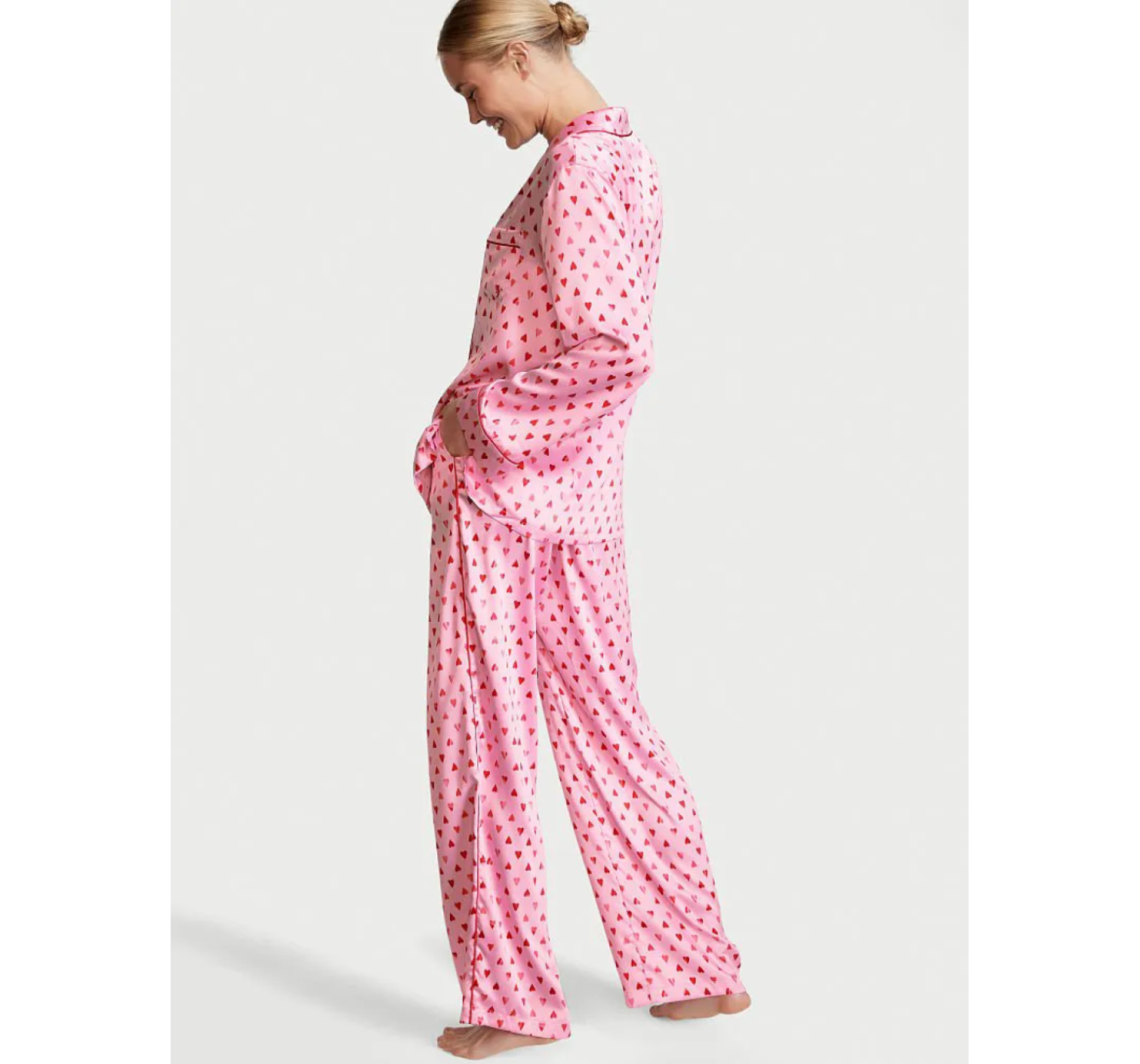 Пижама Satin Long PJ Set Heart❤️