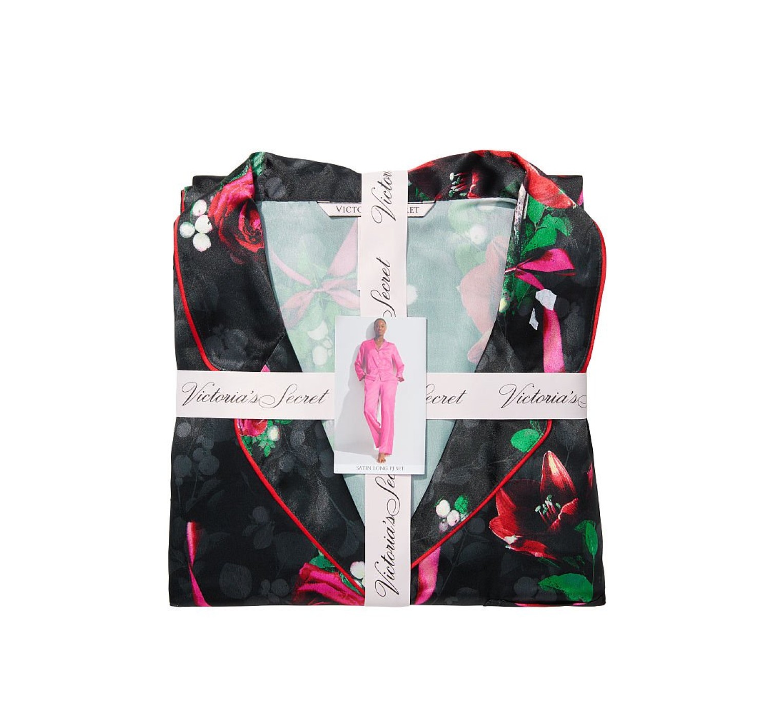 Пижама Satin Long PJ Set Floral print Victoria’s Secret