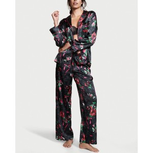 Пижама Satin Long PJ Set Floral print Victoria’s Secret