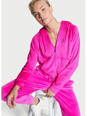 Велюровый спортивный костюм Victoria’s Secret logo VS Neon Pink