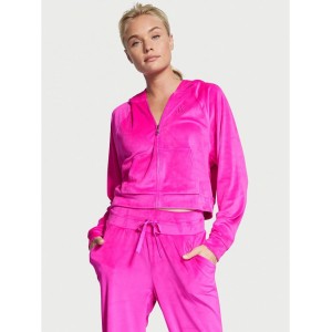Велюровый спортивный костюм Victoria’s Secret logo VS Neon Pink