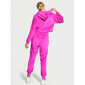 Велюровый спортивный костюм Victoria’s Secret logo VS Neon Pink