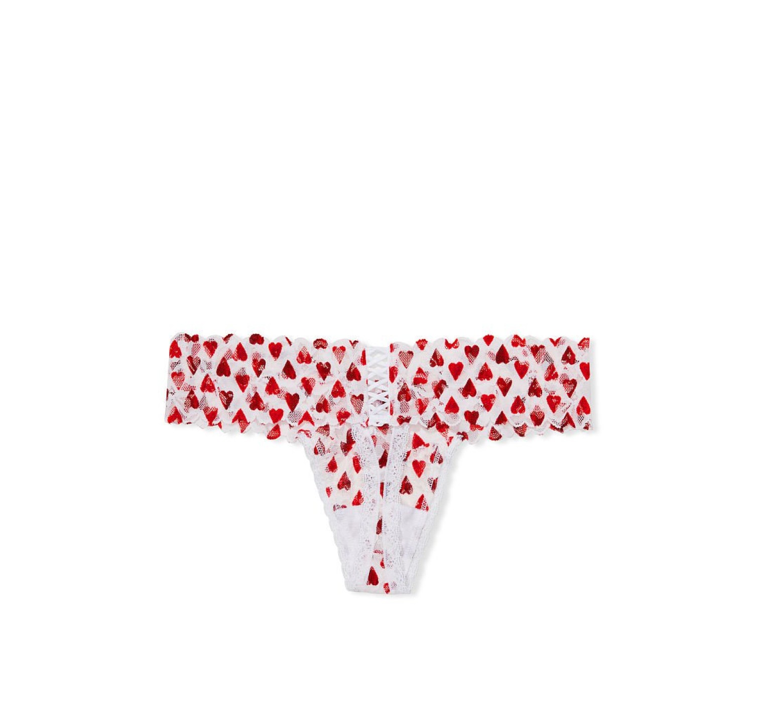 Трусики стринги Victoria’s Secret Hearts Lacie Lace-up Thong Panty