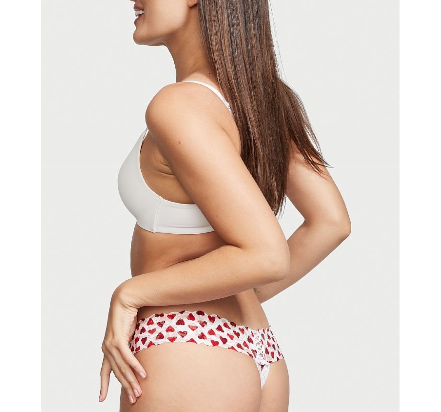 Трусики стринги Victoria’s Secret Hearts Lacie Lace-up Thong Panty
