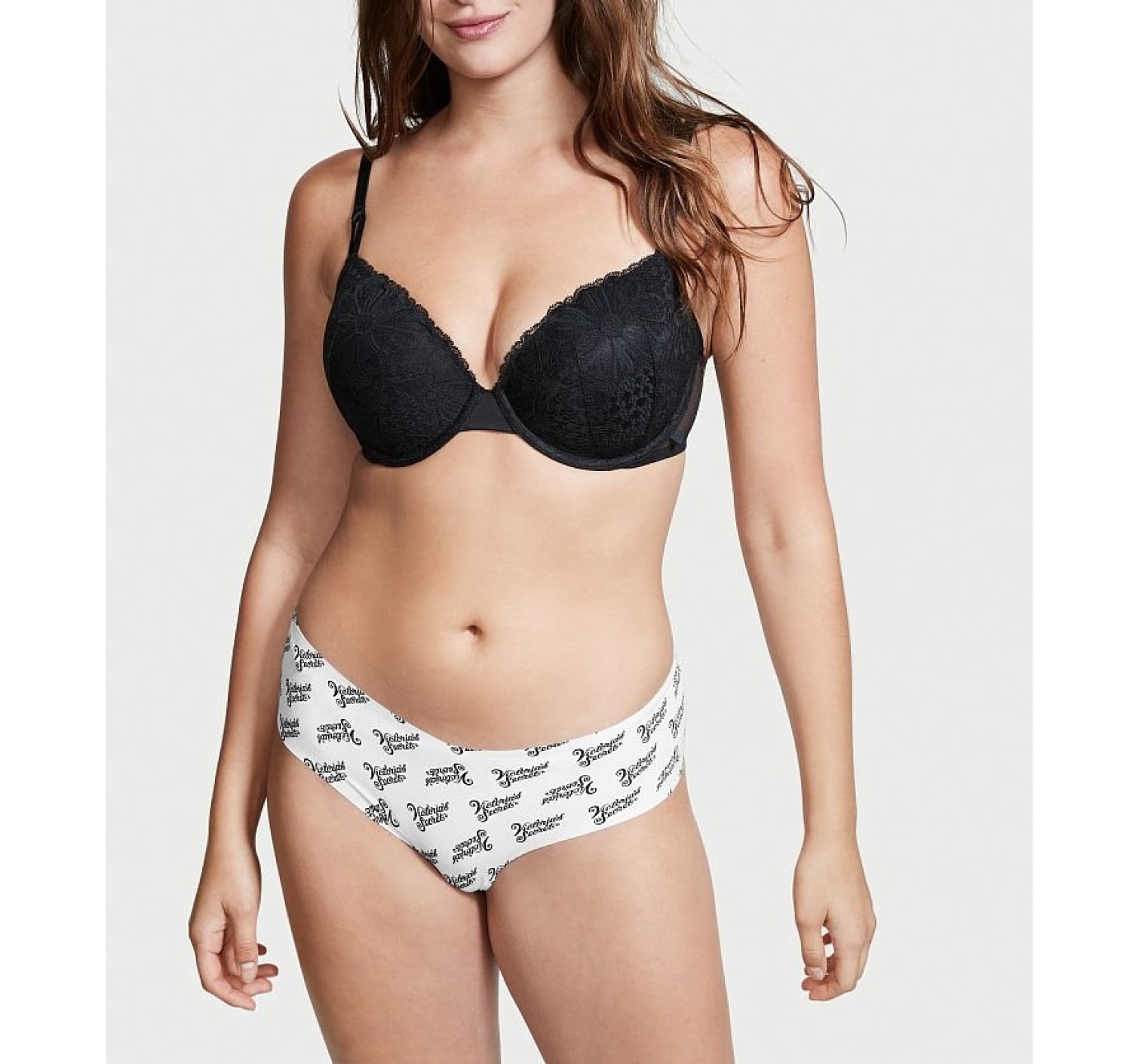 Безшовні трусики White No show Cheeky panty Logo VS