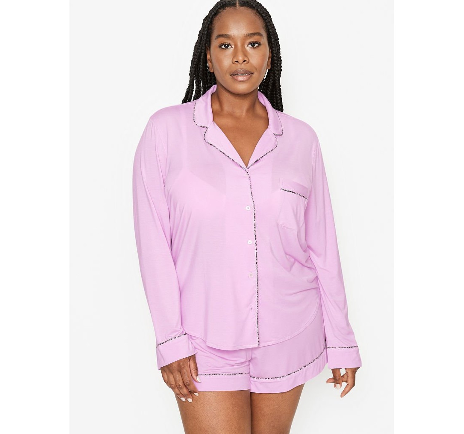 Пижама Victoria’s Secret Modal Short Pj Set Purple Long Sleeve