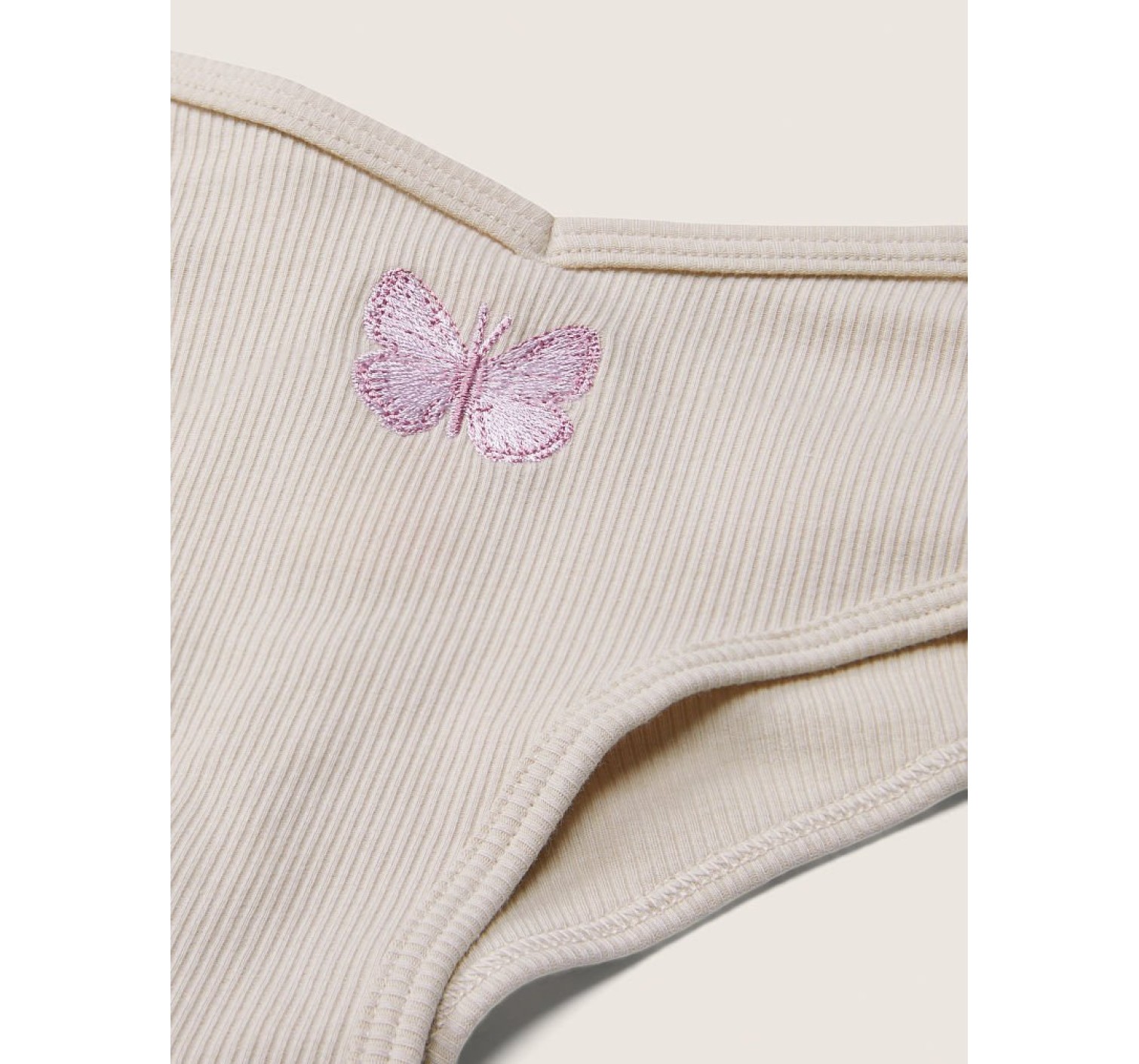 Трусики Чикстер PINK Beige Ribbed Cotton Cheekster Panty Butterfly