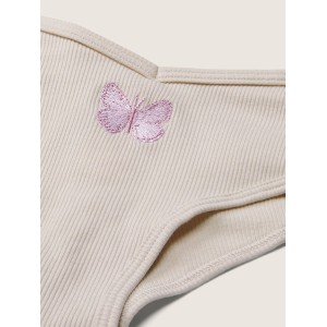 Трусики Чикстер PINK Beige Ribbed Cotton Cheekster Panty Butterfly