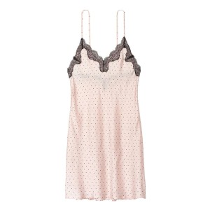 Пеньюар Victoria's Secret Satin Slip Dress Pink Black dot