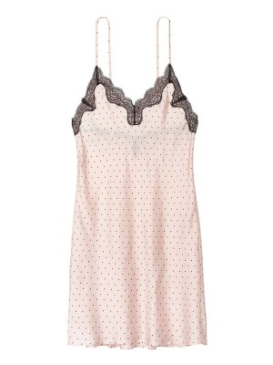 Пеньюар Victoria's Secret Satin Slip Dress Pink Black dot