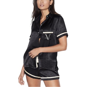 Піжама Victoria's Secret The Satin Black PJ Set