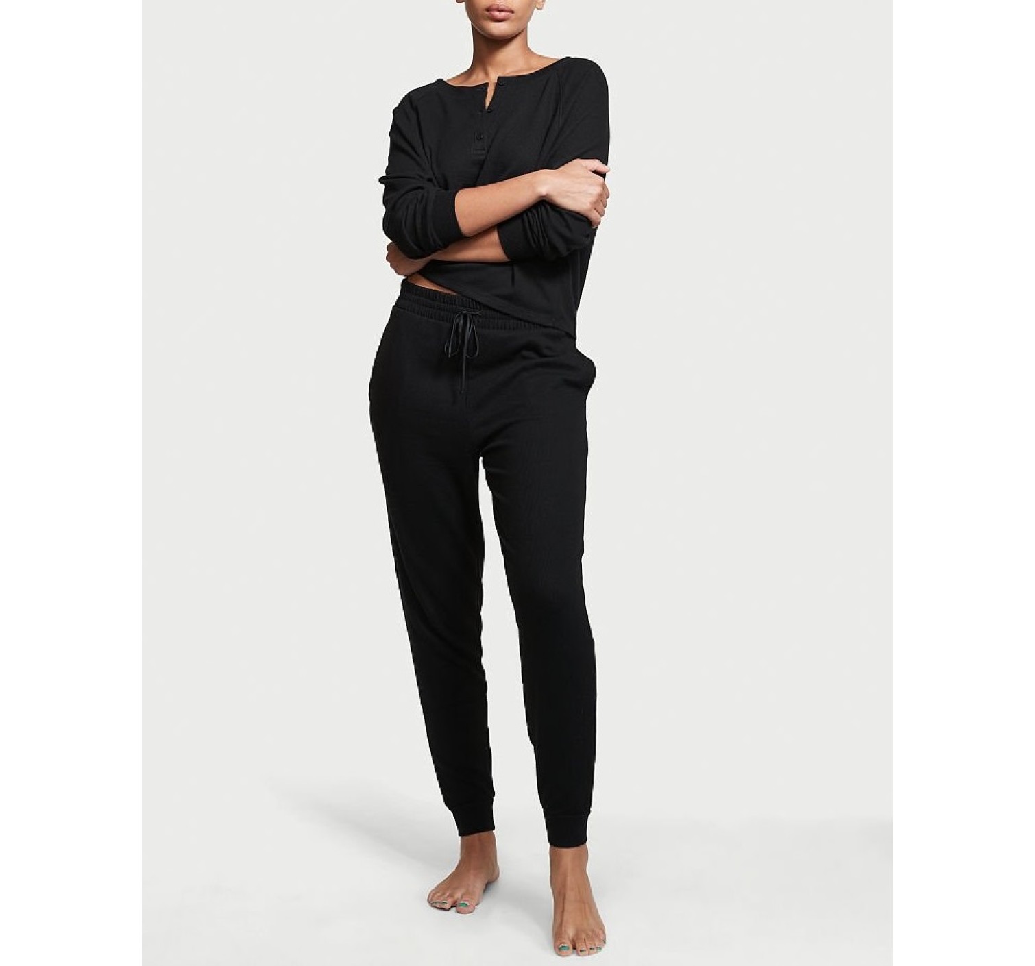 Пижама Thermal Long PJ Set Black Glow Waffle