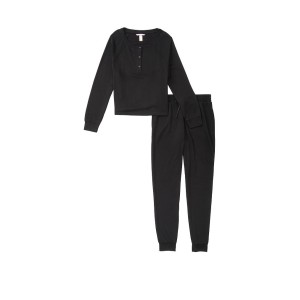 Пижама Thermal Long PJ Set Black Glow Waffle