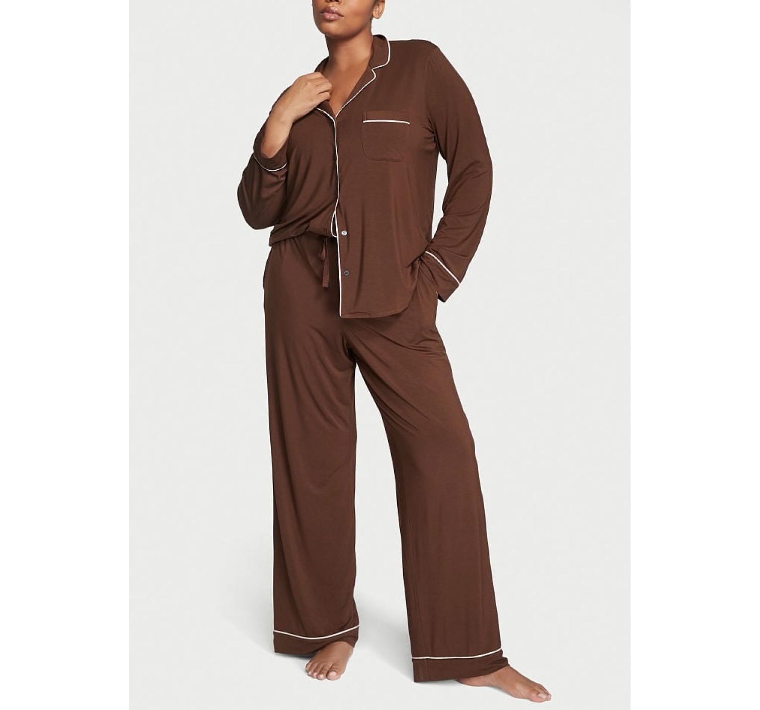 Пижама Modal Long Pajama Set Royal Brown