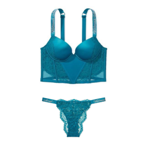 Комплект белья Very Sexy Shine Strap Lace Push-Up Corset Top Bra set Evening Tide