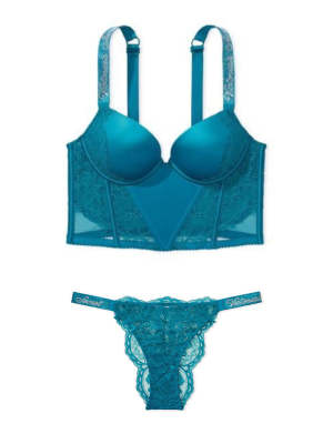 Комплект белья Very Sexy Shine Strap Lace Push-Up Corset Top Bra set Evening Tide