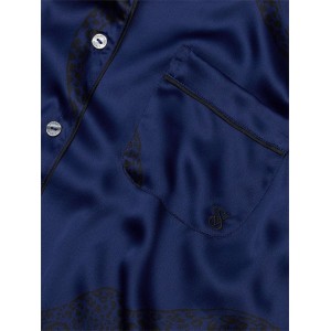 Піжама Victoria Secret The Satin Long PJ Set Blue Leopard print