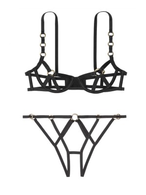 Комплект белья Victoria’s Secret Very Sexy Banded Black Rings Set