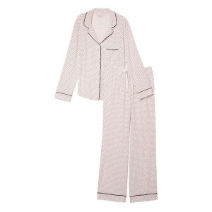 Піжама Modal Long Pajama Set White Mini Pin Dots