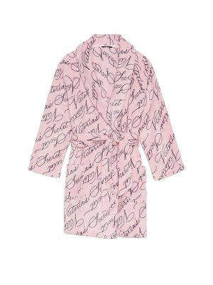 Плюшевый Халат Victoria's Secret Short Cozy Robe Pretty Blossom Script