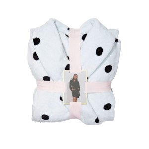 Плюшевий Халат Victoria Secret Logo Short Cozy Robe Blue& Black dot
