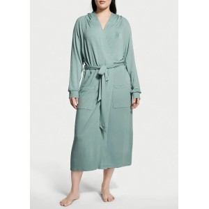 Victoria Secret Modal Terry Hooded Long Robe Mint
