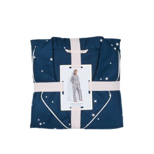 Піжама Victoria's Secret Flannel Long Pajama Set Academy Blue with Stars