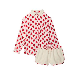 Пижама Plush Fleece Long-Sleeve Flannel PJ Set Heart print❤️