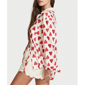 Пижама Plush Fleece Long-Sleeve Flannel PJ Set Heart print❤️