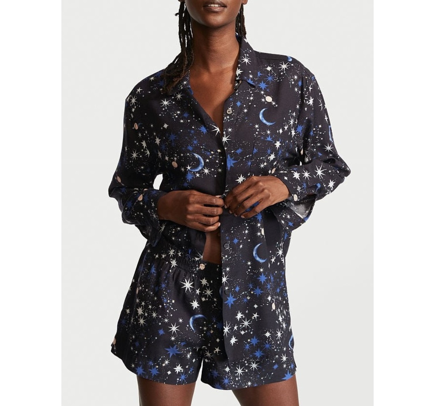 Пижама Victoria’s Secret Flannel Long-Sleeve PJ Set Stars print