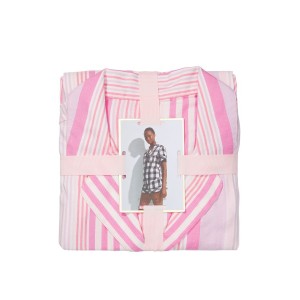 Пижама Flannel Short PJ Set Babydoll Pink Stripe
