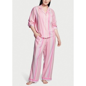 Пижама Victoria’s Secret Flannel Long PJ Set Babydoll Pink Stripe