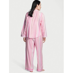 Пижама Victoria’s Secret Flannel Long PJ Set Babydoll Pink Stripe