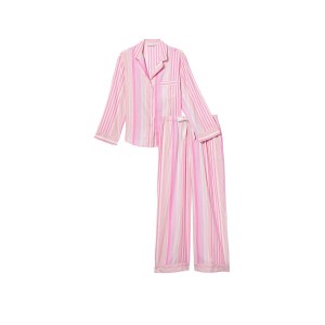 Пижама Victoria’s Secret Flannel Long PJ Set Babydoll Pink Stripe