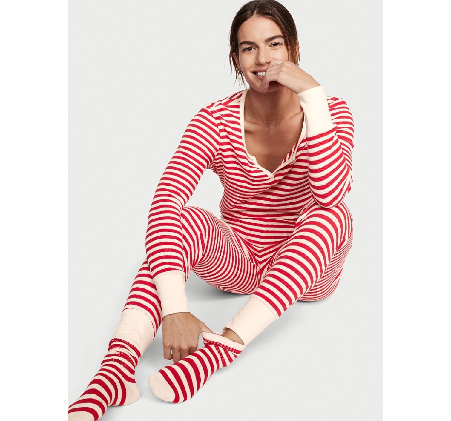 Пижама Thermal Long Pajama Set Peppermint Stripes