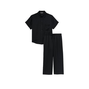 Пижама Victoria’s Secret Satin PJ Set Black
