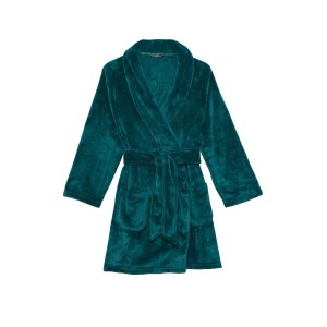 Плюшевый Халат Victoria's Secret Short Cozy Robe Deepest Green