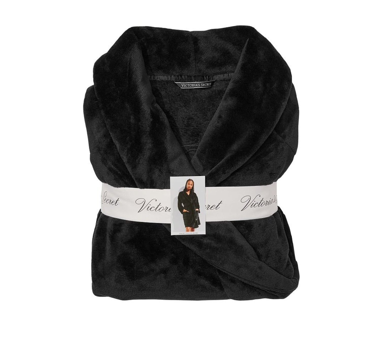 Халат Виктория Сикрет Black Logo Short Cozy Robe