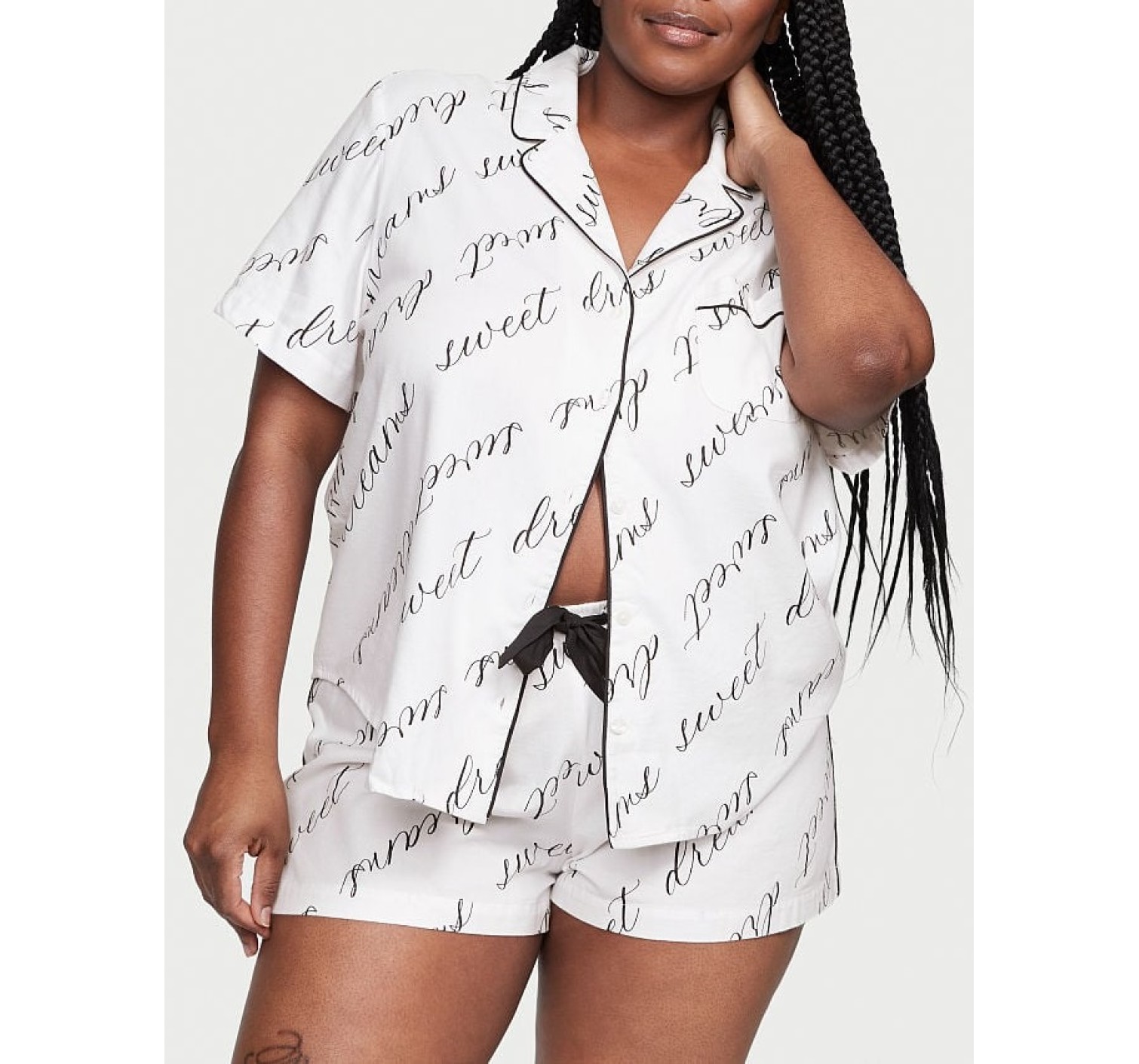Пижама Victoria’s Secret Flannel Short PJ Set White Sweet Dreams