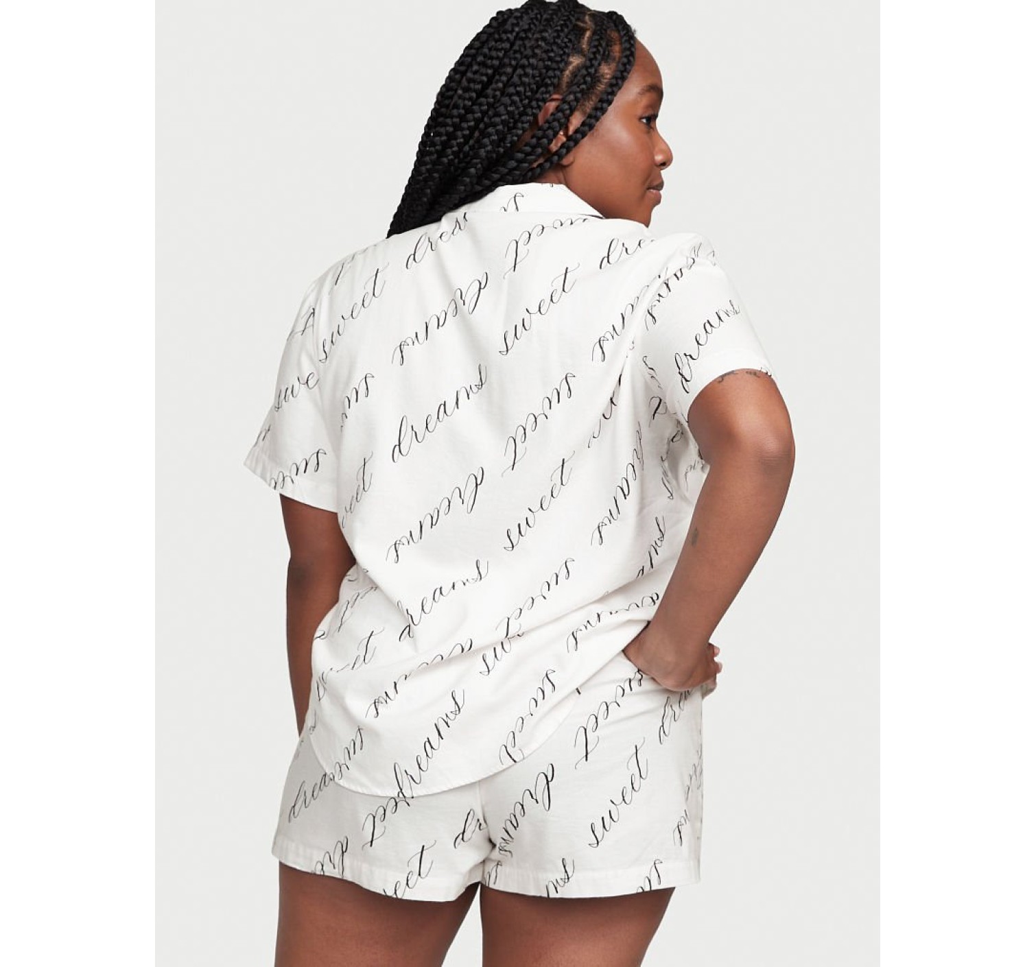 Пижама Victoria’s Secret Flannel Short PJ Set White Sweet Dreams