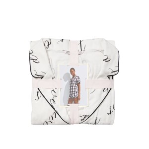 Пижама Victoria’s Secret Flannel Short PJ Set White Sweet Dreams