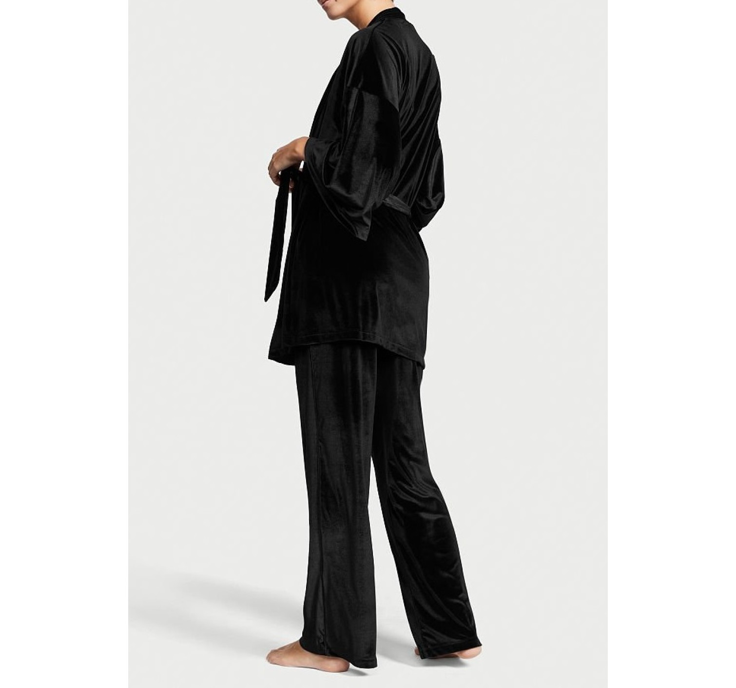 Пижама Victoria’s Secret Velvet 3-Piece Pj Set Black Floral 