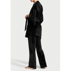 Пижама Victoria’s Secret Velvet 3-Piece Pj Set Black Floral 